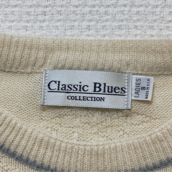 Classic Blues Collection Short Sleeve Pullover Granny Core Sweater size Small - Picture 9 of 11